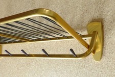 WAND GARDEROBE ALU MESSINGFARBEN HUTABLAGE 50ER JAHRE DESIGN NIERENFORM 80CM