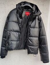 GUESS Los ANGELES Damen Winterjacke Schwarz mit Kaputze Gr. EUR 40 Neuwertig!