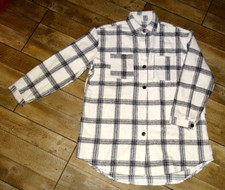Längere Hemdjacke / Flanellhemd  Gr. 2XL  (natur-schwarz)