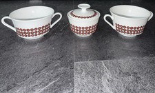 Kaffeeservice Winterling Röslau Bavaria Schwarzenbach Porzellan Weiß Rot Punkte