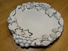 Obstschale Schale Weiß Gold aus Keramik 38cm