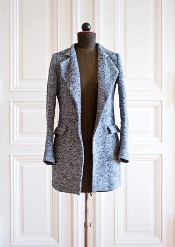 Zara damen mantel - zara, blau/weiß