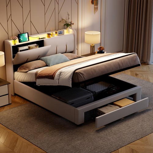 Led boxspringbett 140 - led,