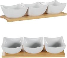 Dipschalen auf Bambustablett