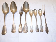 8 Besteckteile aus Adelsbesitz (Grafen-Krone), 800er Silber, Ges.gew.: 408 Gramm