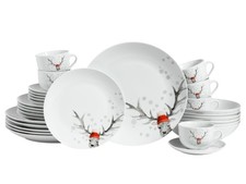 CreaTable Hirsch Weiss Kombiservice 30-tlg Porzellan