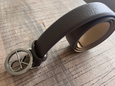 Grau Brauner Calvin Klein Leder Gürtel Damen 85cm