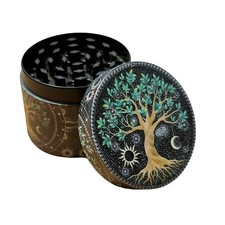 Grinder Lebensbaum 50mm Zink Gewürzmühle 4-teilig robust