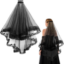 Geisterbraut Schleier Schwarz
