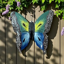 Gartenfiguren große Tiere - Schmetterling handgefertigt Metall wetterfest 35cm