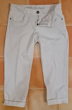 Esprit Damen Capri Hose weiß Gr.40 Sommer ¾ Lang Stretch Guter Zustand