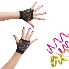 Netzhandschuhe in Schwarz -