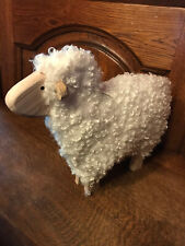Dekofigur Schafe Osterdeko Dekoration Figuren Holz mit Wolle kuschelig 33 cm NEU