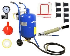 Sandstrahlmaschine 38l Sandstrahlgerät Mobile Sandstrahler + Maske + 7 x Düsen