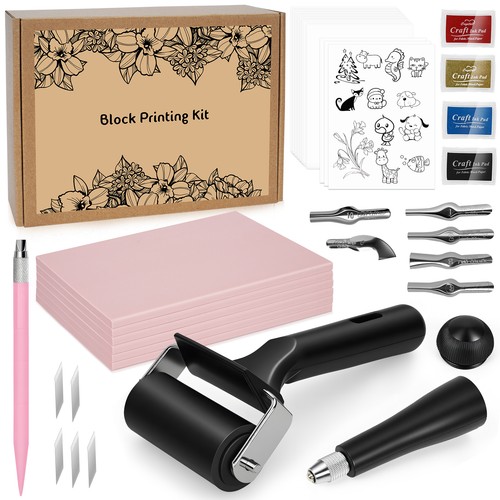 Linoldruck linolschnitt set - linolschnitt,