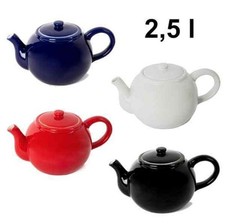 Jumbo-Teekanne XXL aus Porzellan mit 2,5l Volumen in 4 Farben