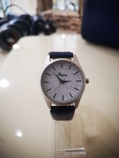 Damen Quartz Uhr, Zifferblatt Glitzer, Blaues Armband, 18 cm