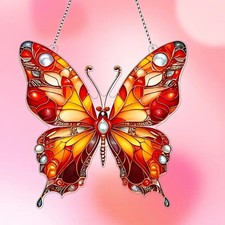 Fensterbild Schmetterling rot