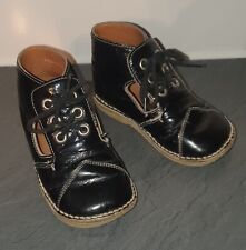 VINTAGE süße Baby Schuhe schwarzes LACK LEDER Größe. 22  60er Jahre