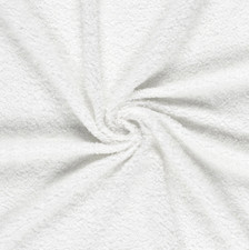 Boucle Stoff Weiß bedruckt