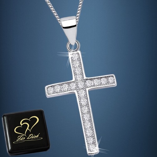 Zirkonia kreuz anhänger - kreuz,