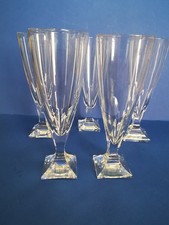 Rarität: 5 Bleikristall-Sektflöten, Peill & Putzler, Serie Karat 16,8x5,9cm Top.