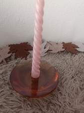 Murano Kerzenständer Bernsteinfarbig Glas stammt aus den  70ziger Jahre