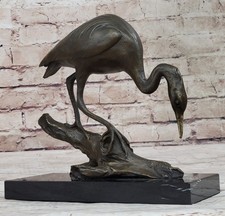 100% Bronze Statue Egret Crane