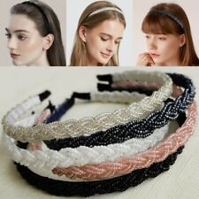 1 | 3 | 4x Glitter Haarreifen Haarschmuck Geflochten Perlchen Glassperlen