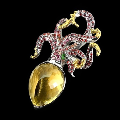 Citrin saphir tsavorit oktopus - saphir,