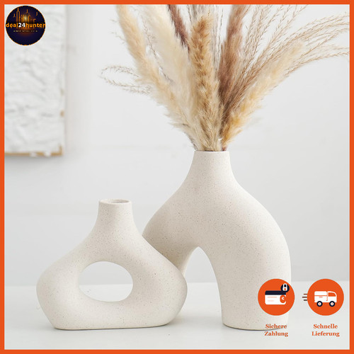Keramikvase 2er set beige - keramikvase,