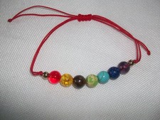 Chakra Armband rotes Band verstellbar