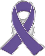 Schleife Pin - Anstecker lila - Solidarität Ansteck-Pin lila - Schleife lila