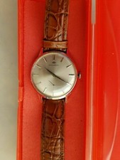 Movado Vintage Herren Leder Edelstahl Armbanduhr - Ohne Box!  (UR)