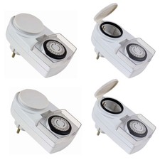 2 Stück Außen Zeitschaltuhr für Steckdose Analoger Drehschalter IP44 16A 3500W