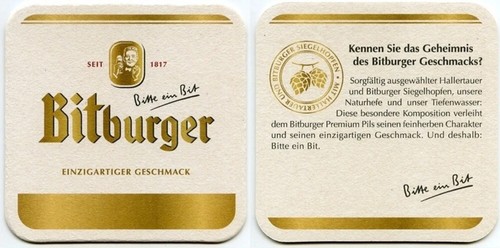 Bierdeckel bitburger brauerei - bierdeckel,