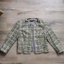 Boucle Blazer Schwarz Grau Weiß Gelb  Gr. 40
