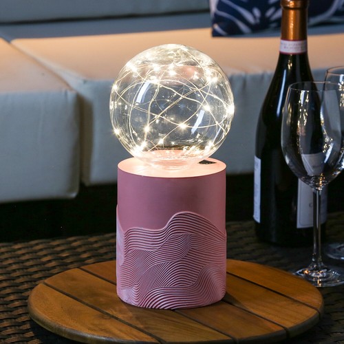 Led solar tischlampe - glow, rosa