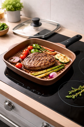 Grillpfanne 28cm mit deckel - 28cm,