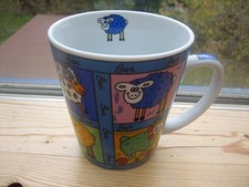 Tasse, Humpen, blau mit Schafmotiv, Baa Schriftzug