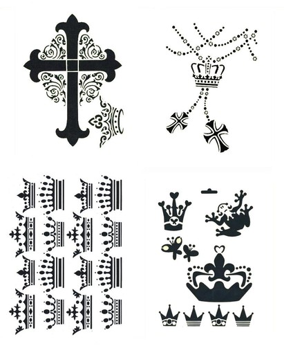 Schablone kreuze kronen - kreuze,