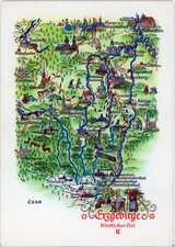 61-Ansichtskarte Landkarte Erzgebirge Westlicher Teil II Annaberg Bärenstein DDR