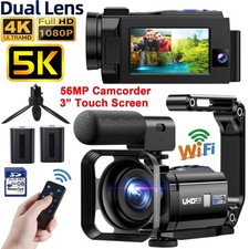 5K Videokamera 56MP Camcorder Doppelobjektiv WiFi IR-Nachtsicht Vlogging Kamera