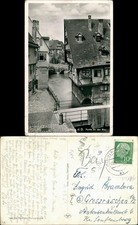 Ansichtskarte Ulm a. d. Donau Partie an der Blau Kassbohrer 1957