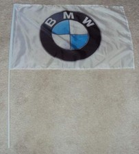 2x BMW Logo  Motorsport Stock Fahne ca. 40 x 50 cm (Stock ca. 75 cm)
