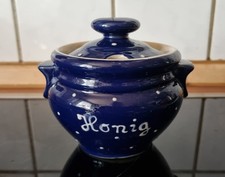 Honigtopf Rheinsberg Keramik - Blau /  Punktmotiv (250ml)