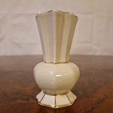 Neu-Tettau Kleine Vase Elfenbein Goldrand Ca. 1930 H 9,5cm Porzellan