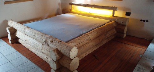 Rund holz bett massiv baum