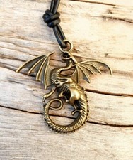 Drache Lindwurm Dragon Gothik Punk Odin Viking Schmuck Wikinger Mjölnir K33.18