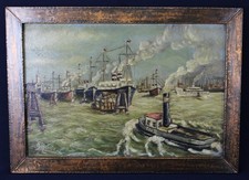 Malerei gemälde hafen schiffe - gemälde,